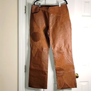 Metrostyle Brand New Brown Leather and Suede Pants